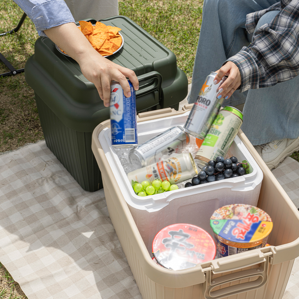 [도착보장] 트래블 캠핑 쿨러 보온 보냉 스티로폼 박스 낚시 차량용 아이스 박스 중형 1개