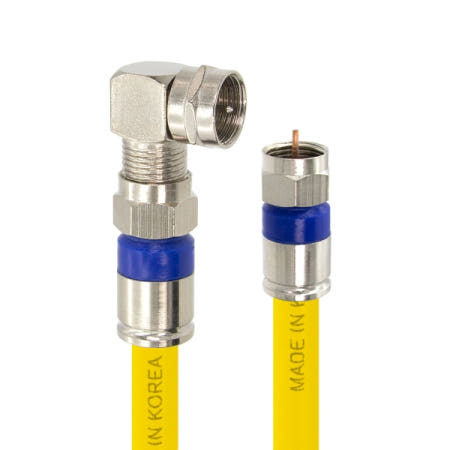 탑라인에이치디 솔탑 고급형 RF 안테나 옐로우 꺾임 TV 동축 케이블 (SOLTOP-1172, 10m)