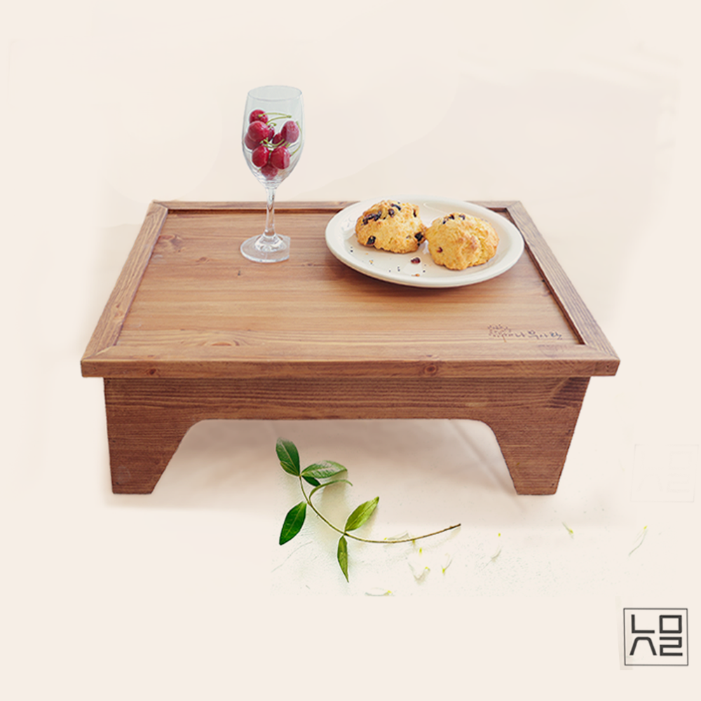 예쁜교자상 레드파인 원목교자상 우드 다용도 손님맞이상 다과 티테이블세트 소반좌탁 미니밥상 - 상세 이미지 5