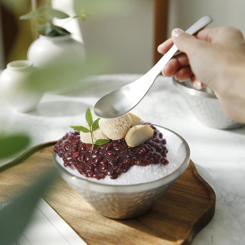 스텐 빙수그릇 팥빙수 아이스크림 요거트 디저트볼 카페 그릇 화채 샐러드볼 2호 - 상품 이미지