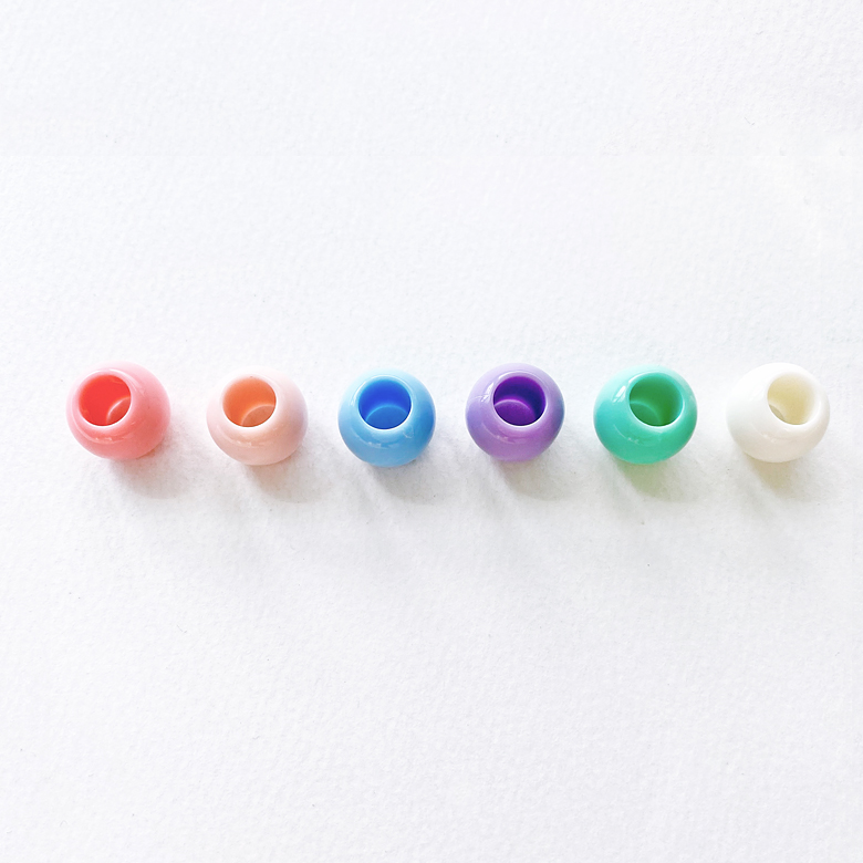 (40g) 13mm 컬러 구멍큰 구슬 비즈 컬러랜덤 (내경7mm) - 상세 이미지 3