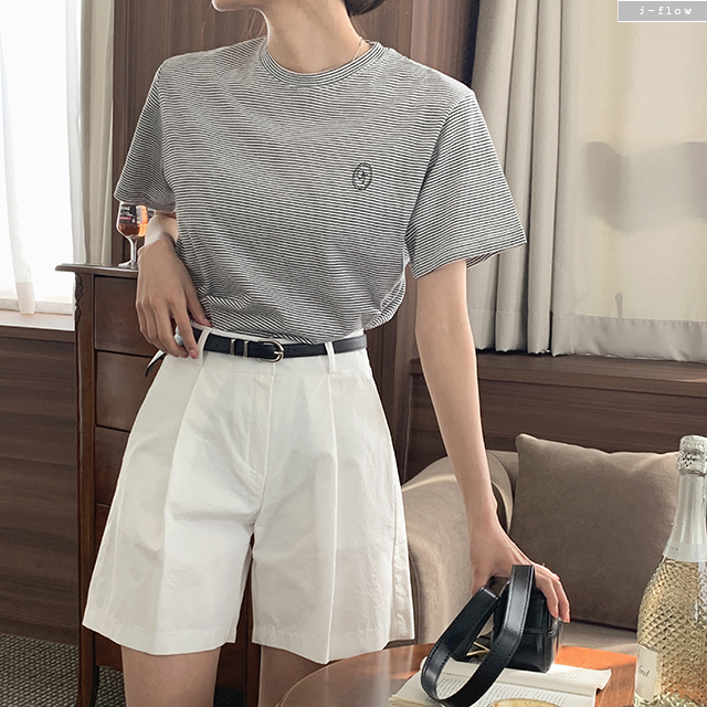 파인 핀턱 A라인 코튼 4부 반바지 3col S,M,L 여름 주름 플레어 5부 제이플로우 이미지 8