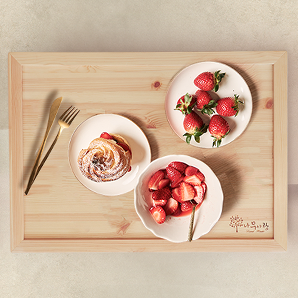 예쁜교자상 레드파인 원목교자상 우드 다용도 손님맞이상 다과 티테이블세트 소반좌탁 미니밥상 - 상세 이미지 2