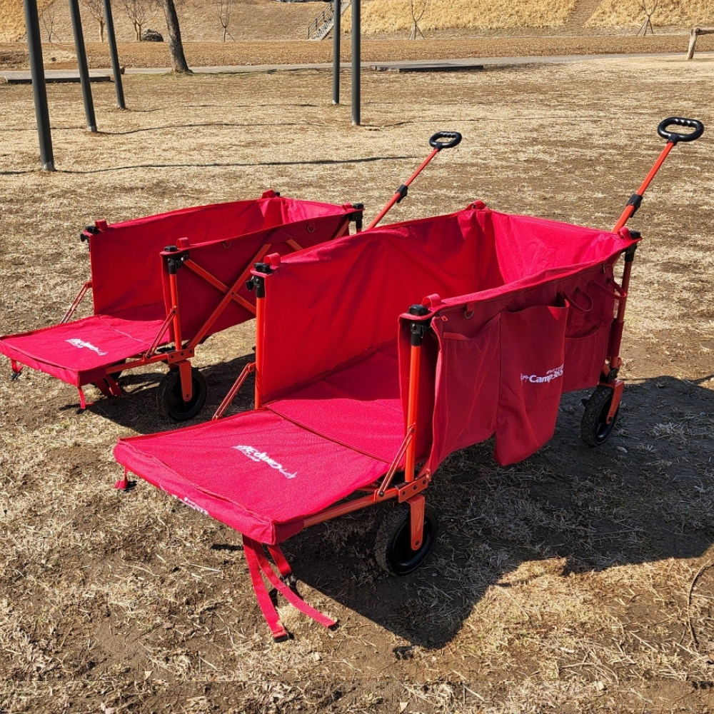 [핫딜]캠프365 파파웨건 스포츠 챔프 특대형웨건 저소음 러버휠 접이식 손수레 160kg내하중 뒷문개방형