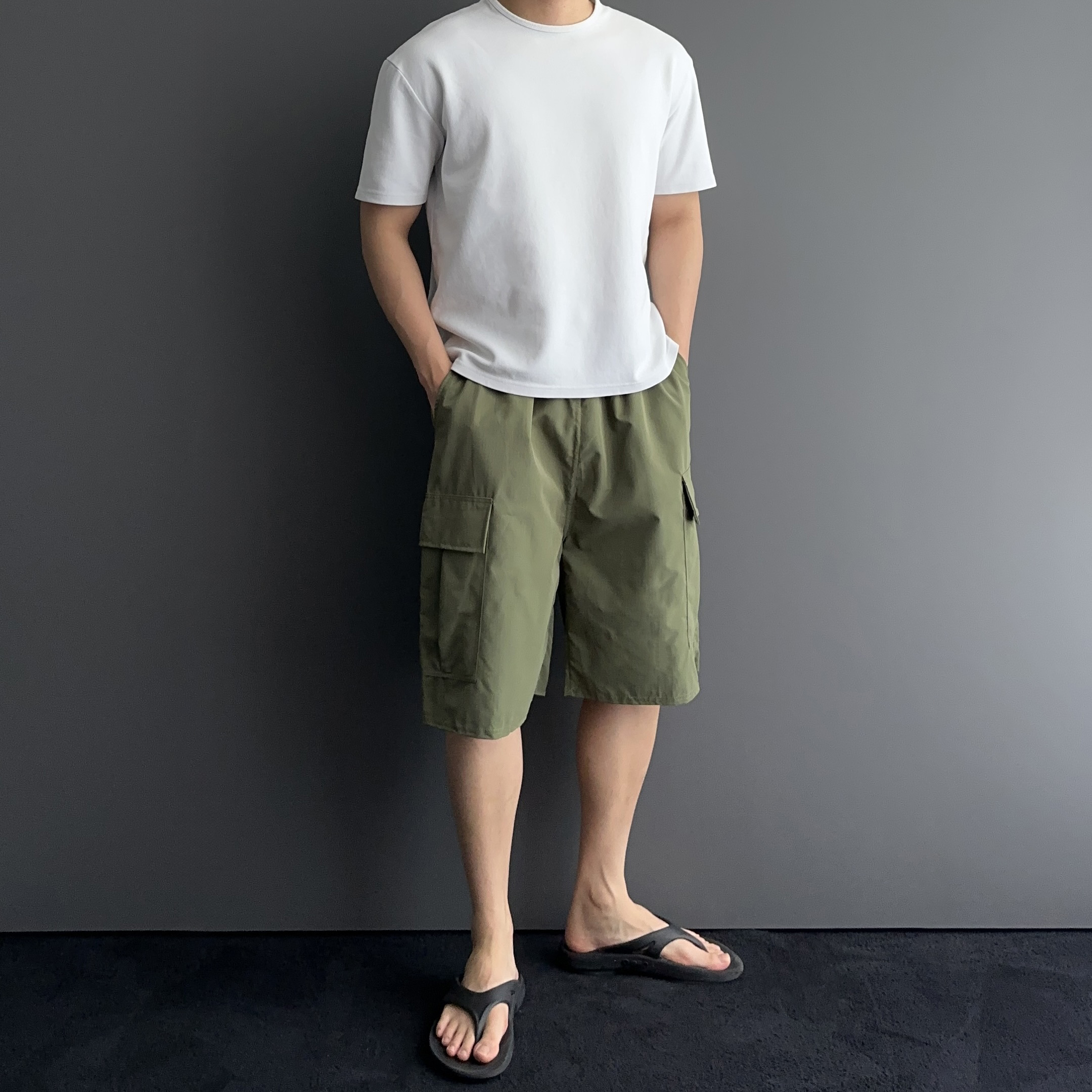 1+1 카고반바지 남자버뮤다팬츠 남자와이드반바지 - 상세 이미지 4