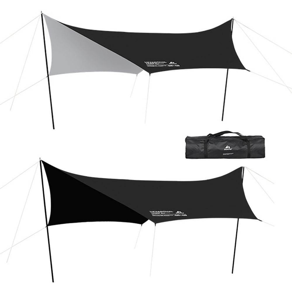 블랙 코팅 대형 타프 폴대 세트 캠핑 핵사 ST 렉타 사각 실버코팅 베이지 3m