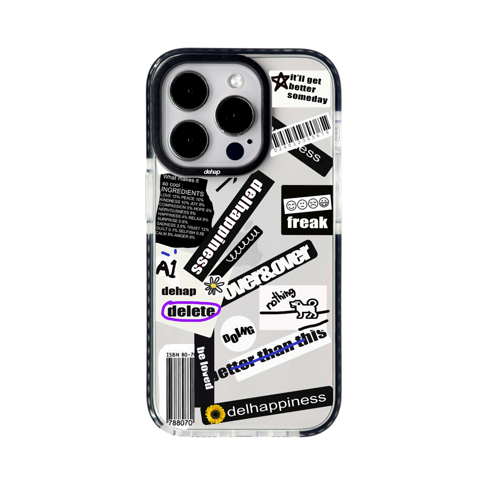 dehap 아이폰 16프로 맥스 케이스 블랙 라벨 투명 - 상세 이미지 2