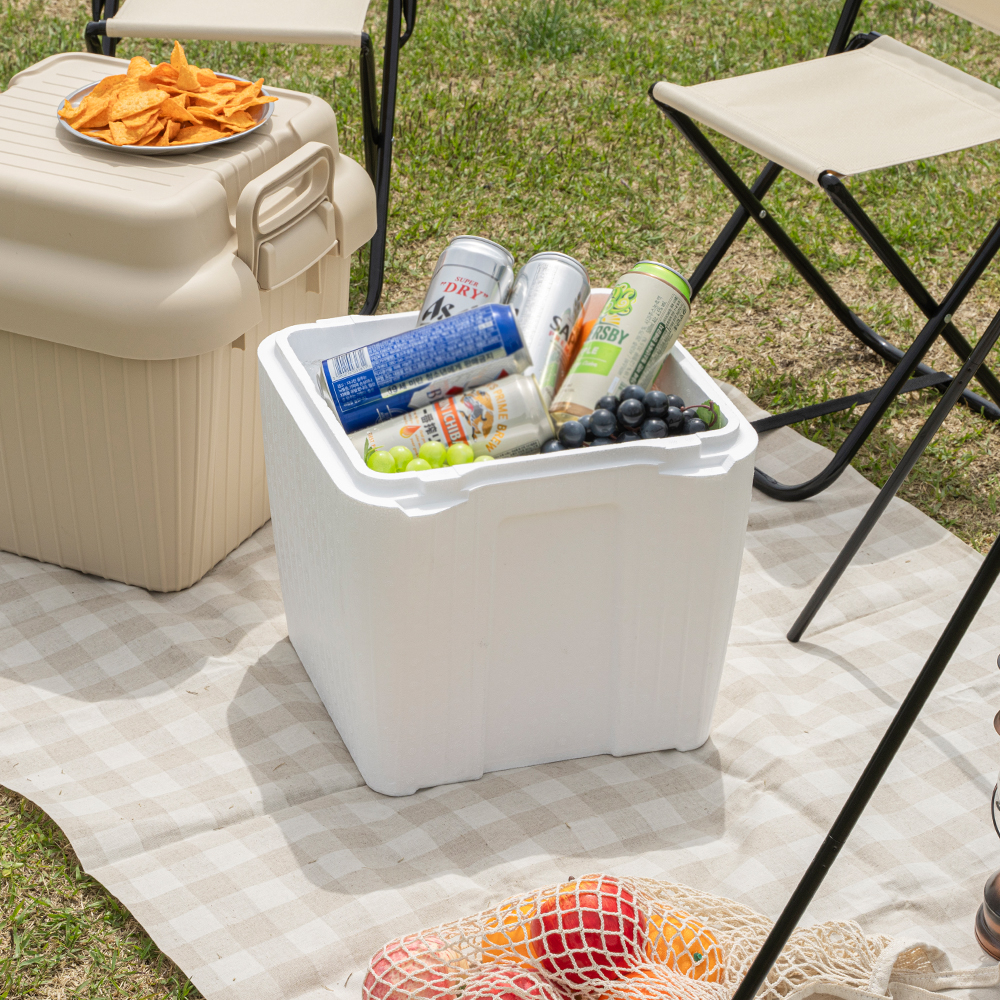 [도착보장] 트래블 캠핑 쿨러 보온 보냉 스티로폼 박스 낚시 차량용 아이스 박스 중형 1개