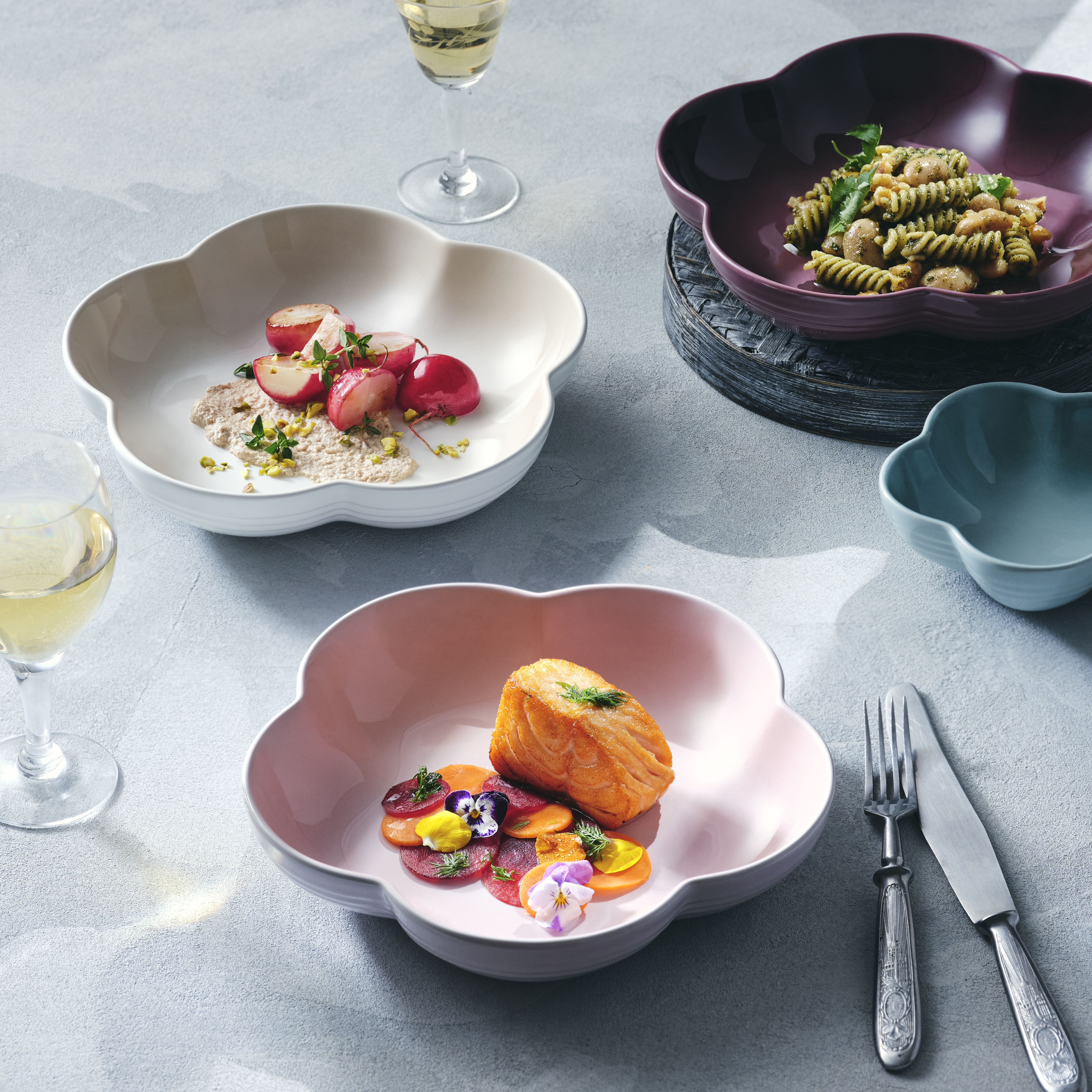 르크루제 북유럽컬렉션 플라워디쉬20cm (색상선택)