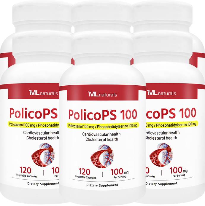 6병 마이라이프 내추럴스 폴리코PS 100 폴리코사놀 + 포스파티딜세린 100mg 120야채캡슐 - 메인 이미지