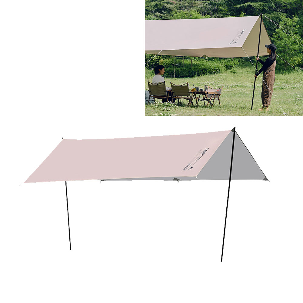 블랙 코팅 대형 타프 폴대 세트 캠핑 핵사 ST 렉타 사각 실버코팅 베이지 3m