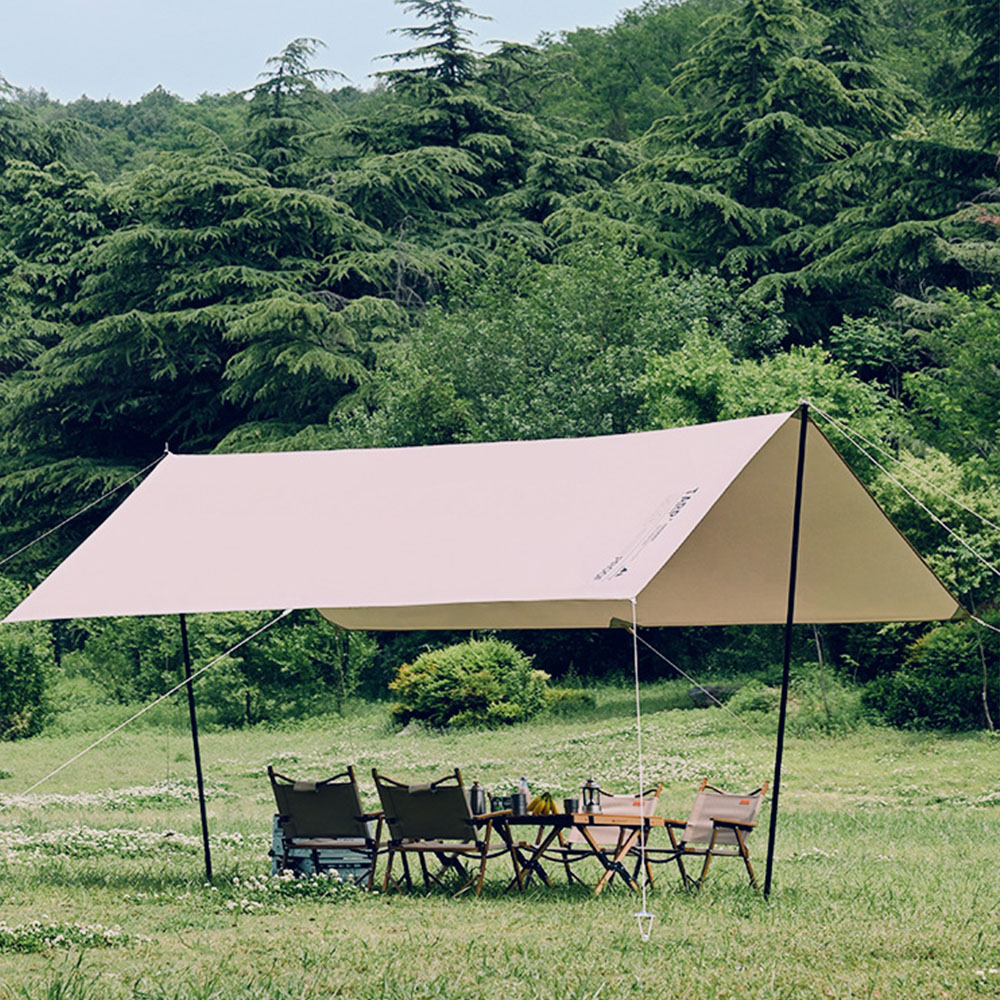 블랙 코팅 대형 타프 폴대 세트 캠핑 핵사 ST 렉타 사각 실버코팅 베이지 3m