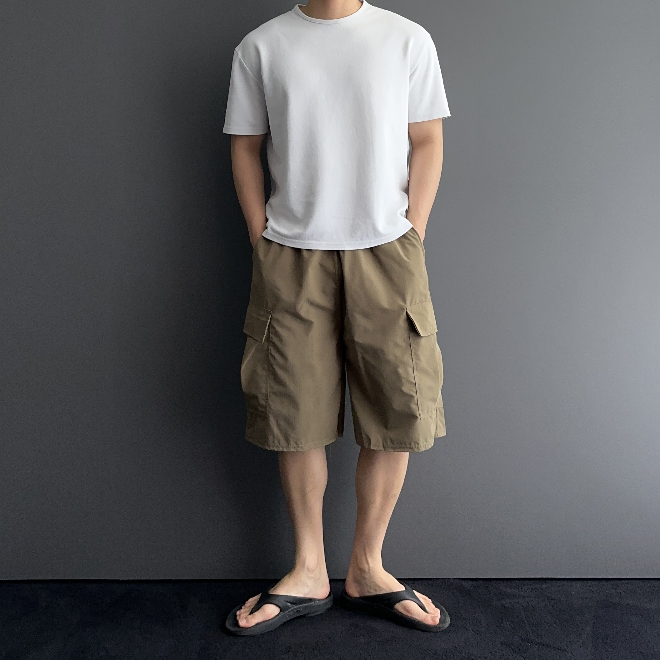 1+1 카고반바지 남자버뮤다팬츠 남자와이드반바지 - 상세 이미지 5