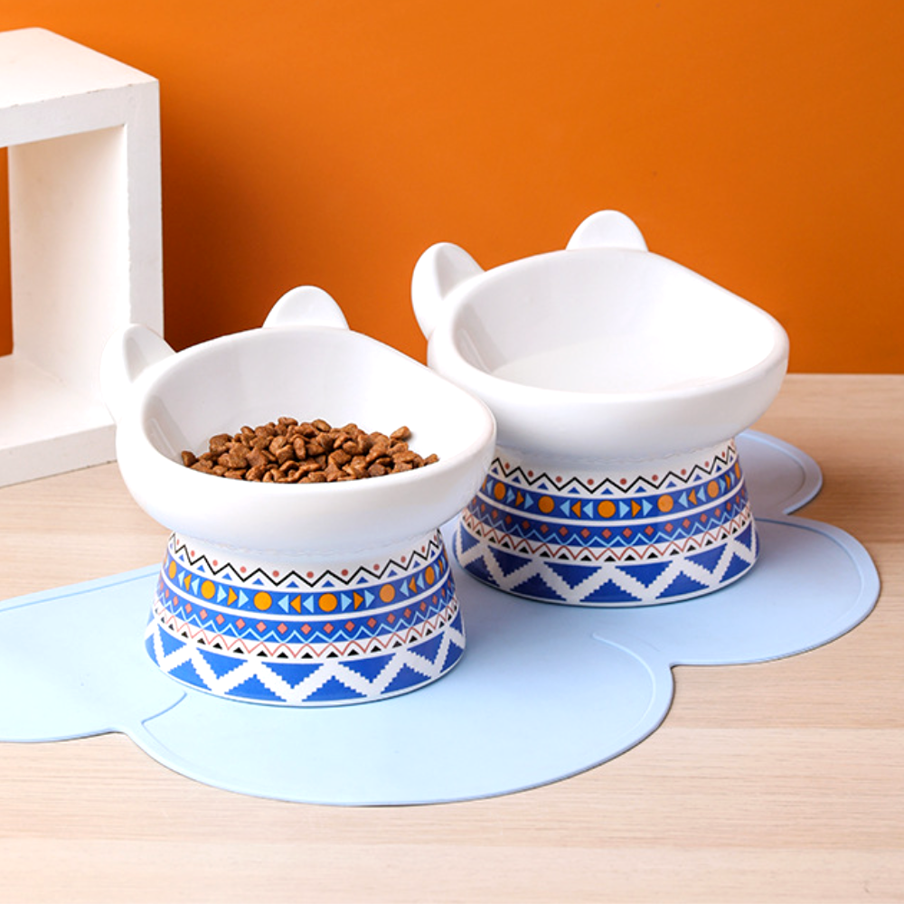 강아지 밥그릇 고양이 물그릇 식기 식탁 도자기 수반 유러피안 블루