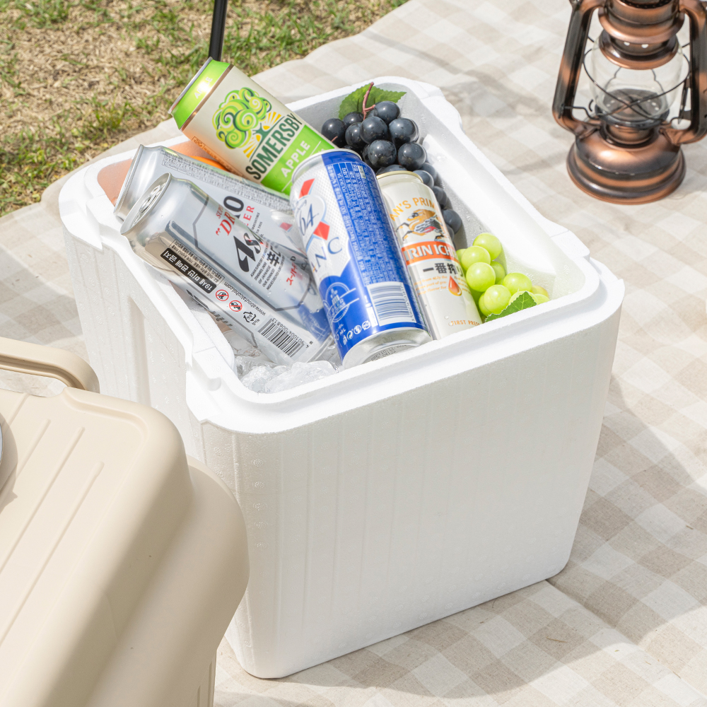 [도착보장] 트래블 캠핑 쿨러 보온 보냉 스티로폼 박스 낚시 차량용 아이스 박스 중형 1개