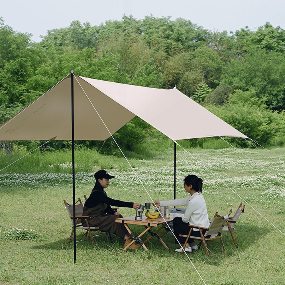블랙 코팅 대형 타프 폴대 세트 캠핑 핵사 ST 렉타 사각 실버코팅 베이지 3m