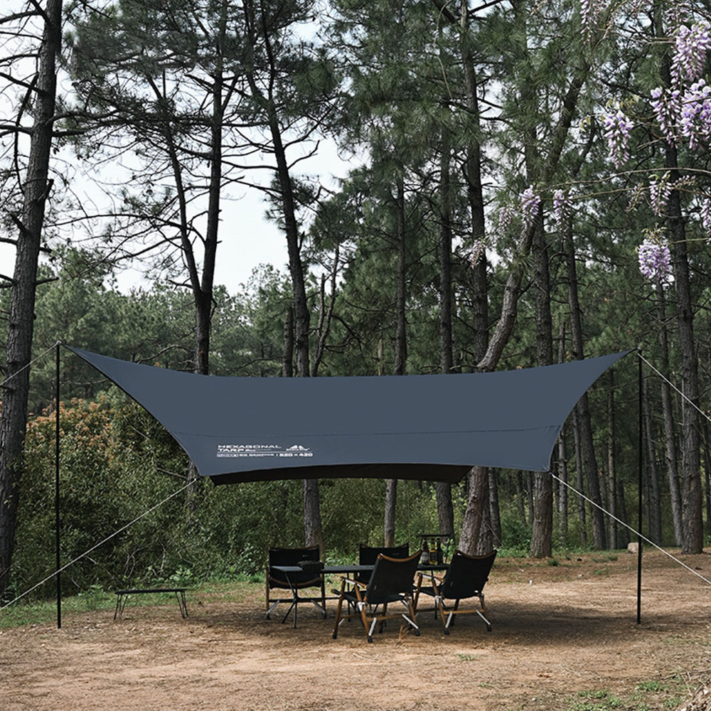 블랙 코팅 대형 타프 폴대 세트 캠핑 핵사 ST 렉타 사각 실버코팅 베이지 3m