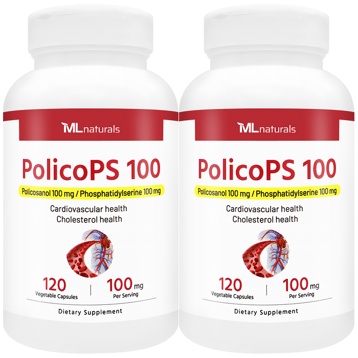 2병 마이라이프 내추럴스 폴리코PS 100 폴리코사놀 + 포스파티딜세린 100mg 120야채캡슐 - 상품 이미지