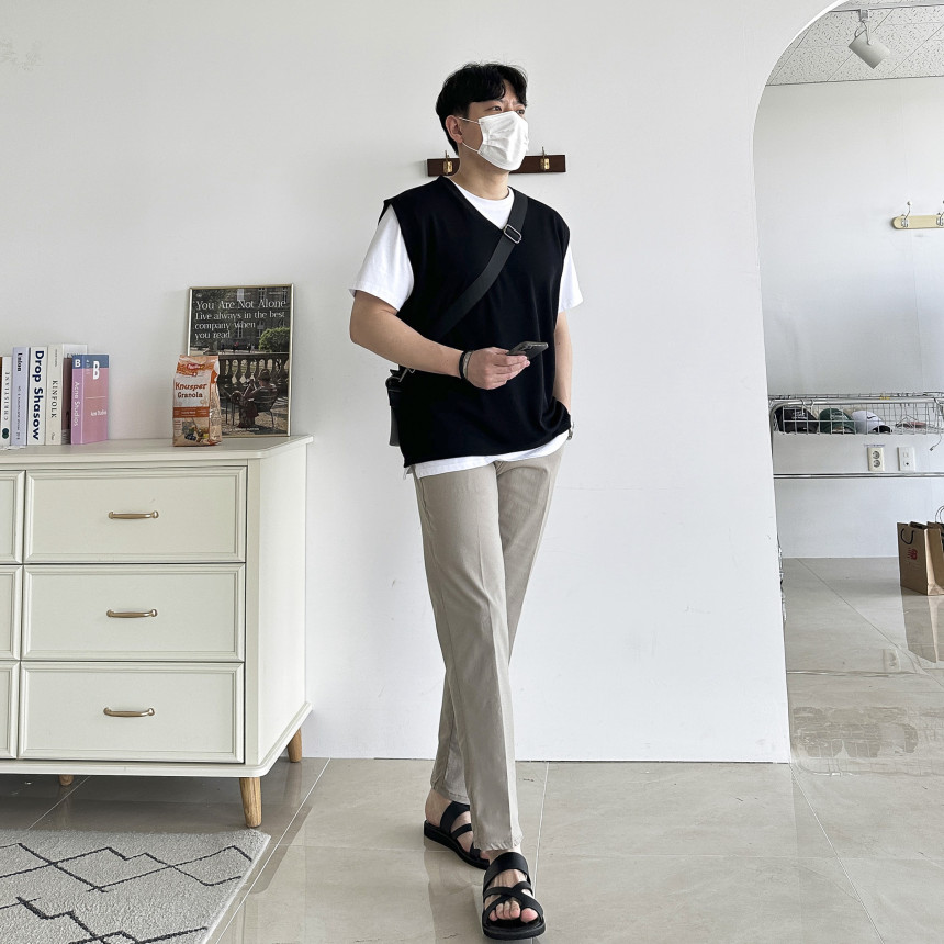 남자 마린 린넨 스판 슬림 일자 여름 슬랙스 팬츠 4color