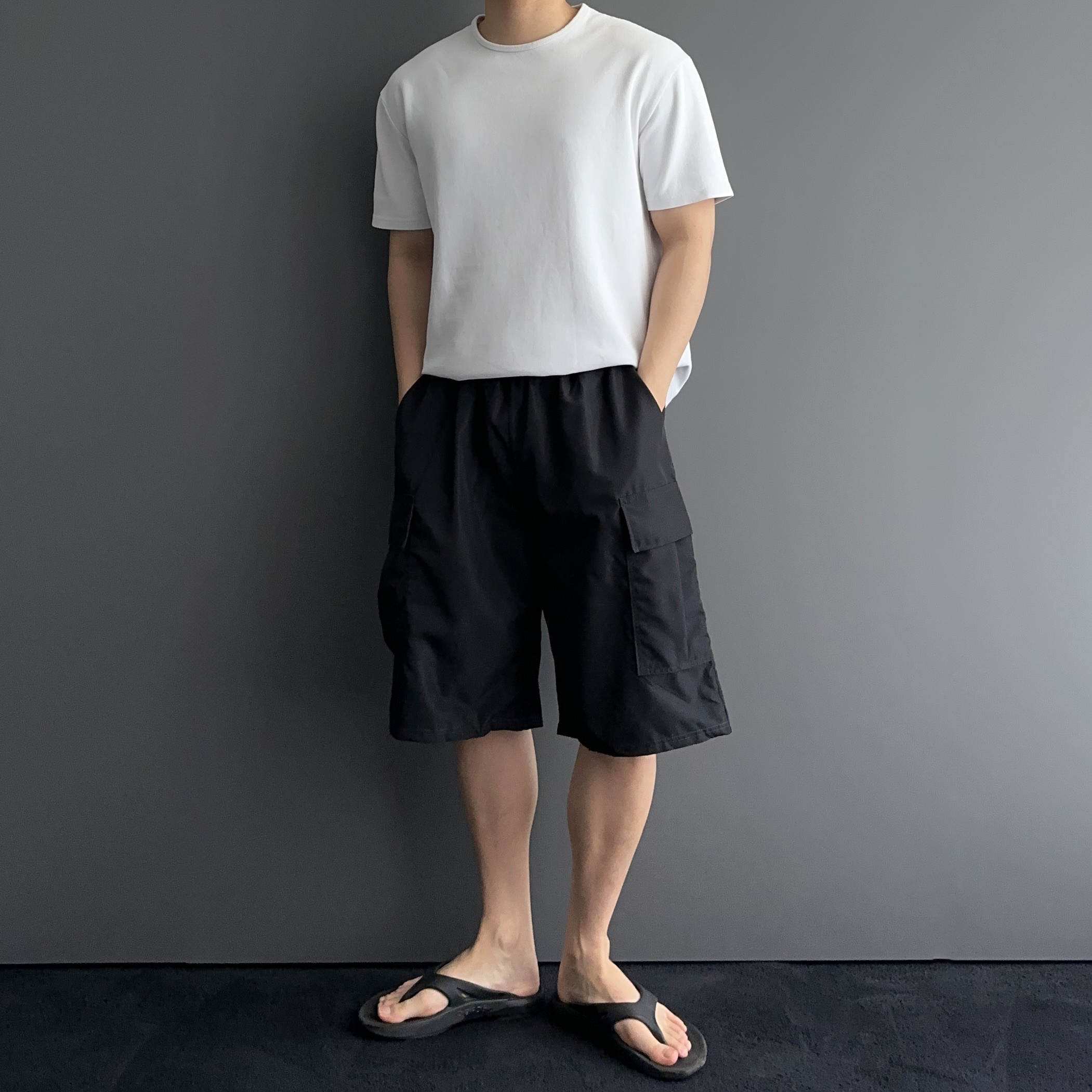 1+1 카고반바지 남자버뮤다팬츠 남자와이드반바지 - 상세 이미지 3