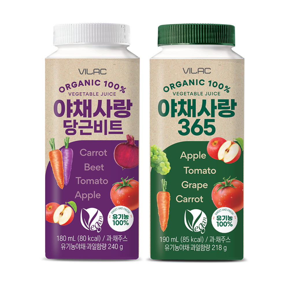 [비락] [24개입+24개입] 유기농100% 야채사랑 365 주스 190ml & 야채사랑 당근비트 주스 180ml - 상세 이미지 4