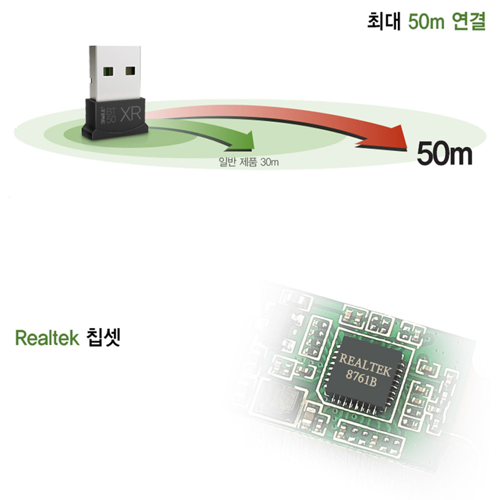 ipTIME BT50XR 블루투스 5.0 USB 동글 수신기 50m 3Mbps - 상세 이미지 3