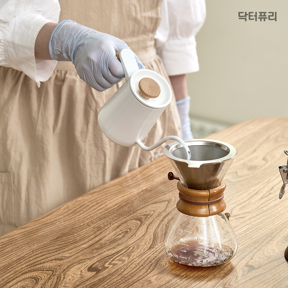 닥터퓨리 뽑아쓰는 오트밀 니트릴장갑 100매 식품용 3.2g 다운블루 귀리코팅 파우더프리 위생장갑