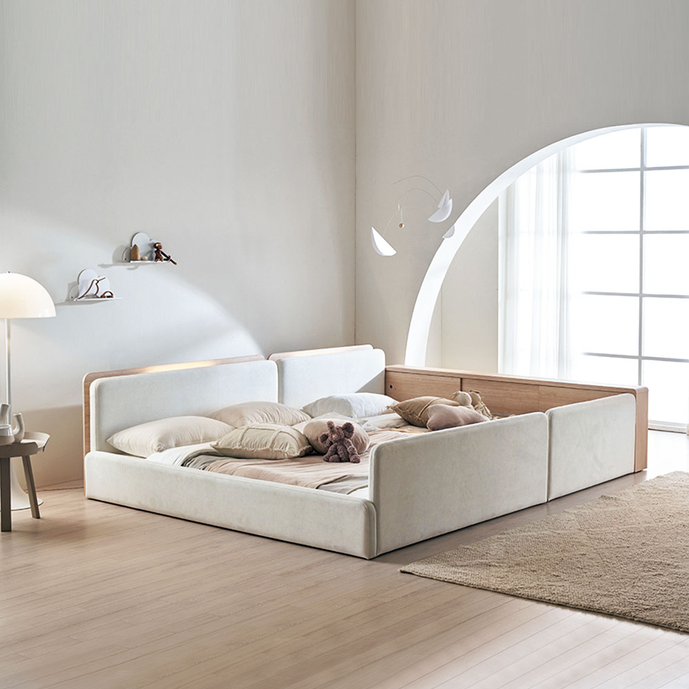 장인가구 하랑 E0 슬림헤드 패브릭 저상형 어린이 키즈 데이베드 낮은 아기침대 SS 기본