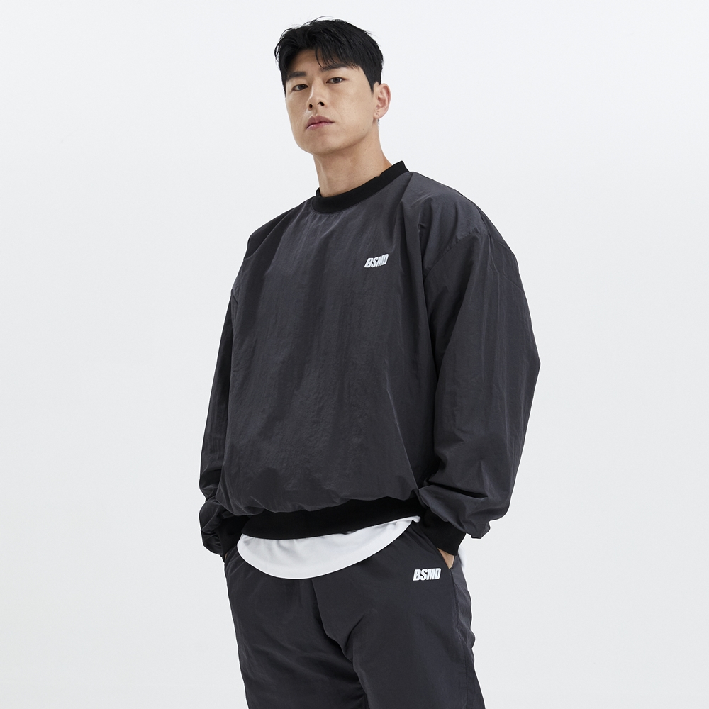비스트모드 메탈 나일론 경량 맨투맨 헬스 오버핏 짐웨어 BSMD - 메인 이미지