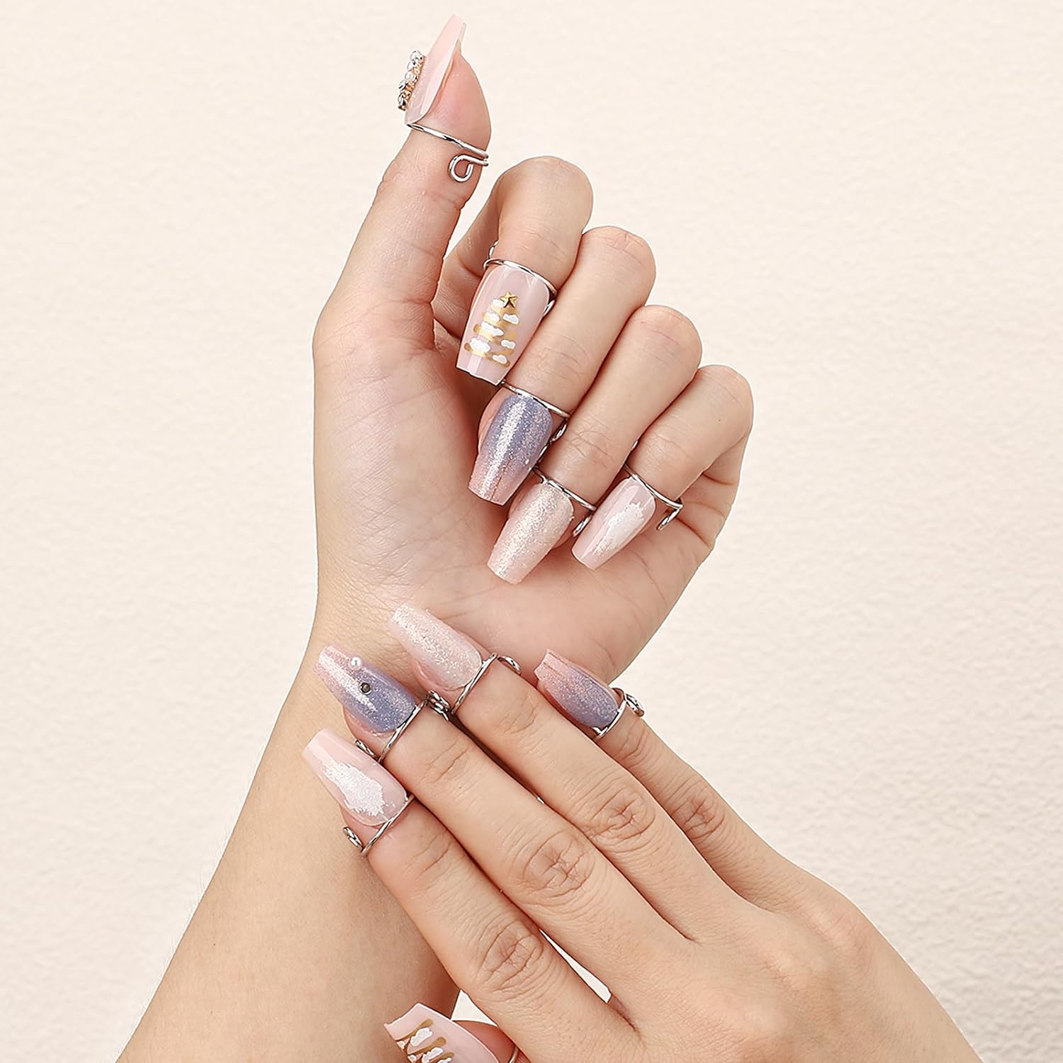 온오프 네일링 10pcs 반지 탈부착 임산부 무슬림 간호사 선생님 네일 팁 - 상세 이미지 5