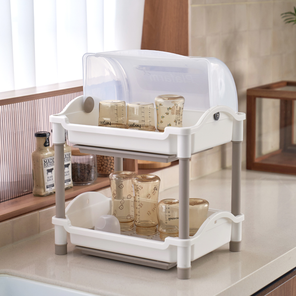 뉴코코맘 젖병보관함 2단 뚜껑 젖병 건조대 이유식기 건조대