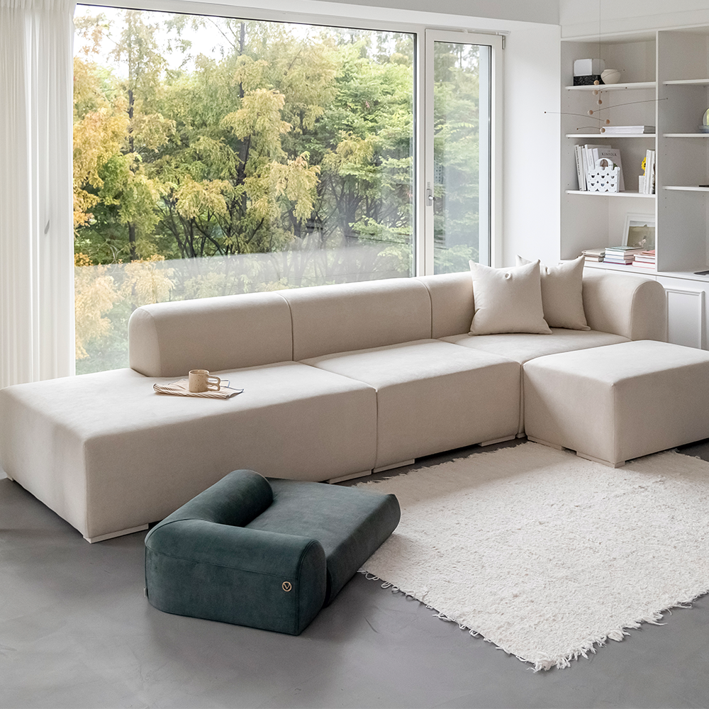 반트 푸딩 모듈 4.5인 B형 카우치 패브릭소파