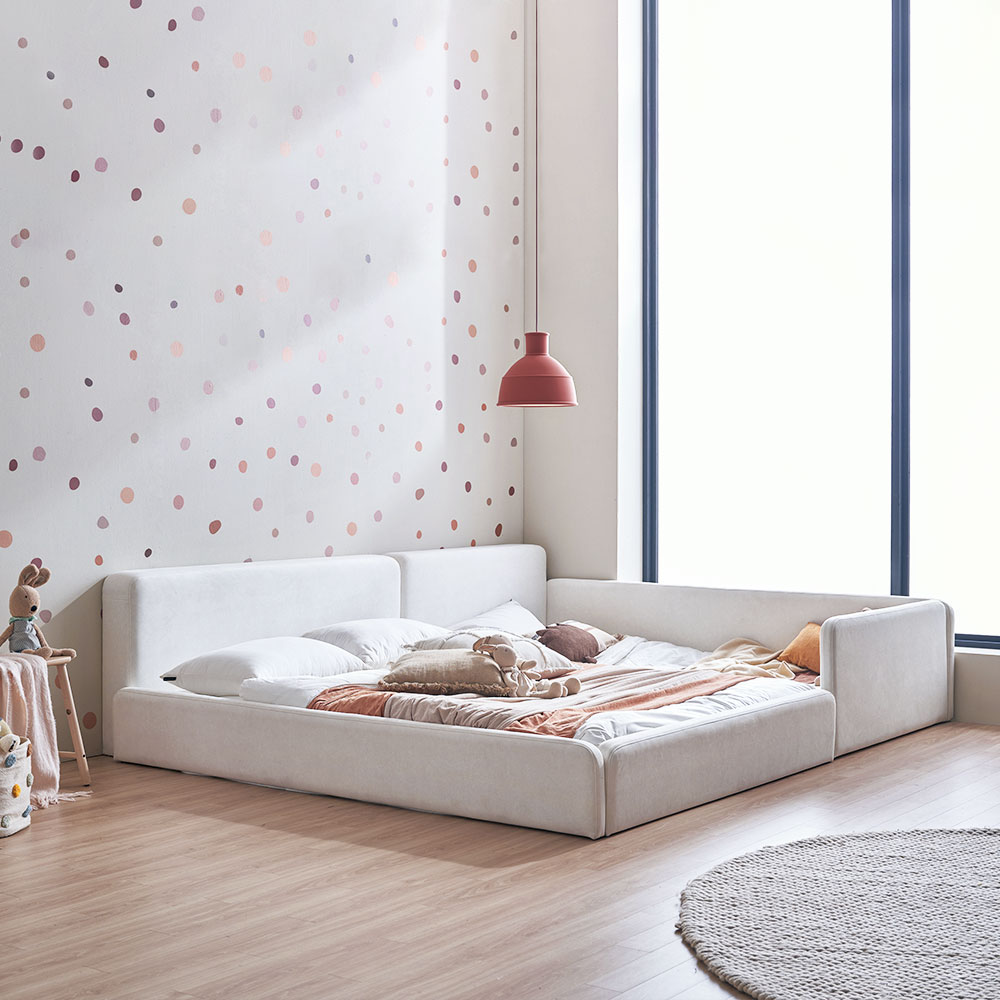 장인가구 하랑 E0 슬림헤드 패브릭 저상형 어린이 키즈 데이베드 낮은 아기침대 SS 기본