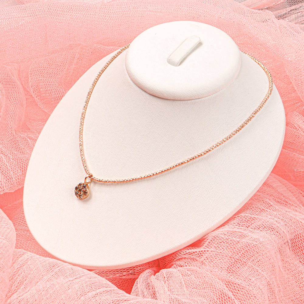 컷팅 볼 1.5mm 체인 큐빅 원형 펜던트 목걸이 18K 데일리 여자 선물 기념일 - 상품 이미지