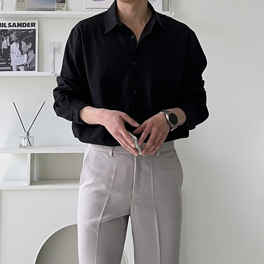 남자 셔츠 오버핏 여름 쿨 여름 남방 남성 린넨 셔츠 - 상세 이미지 4
