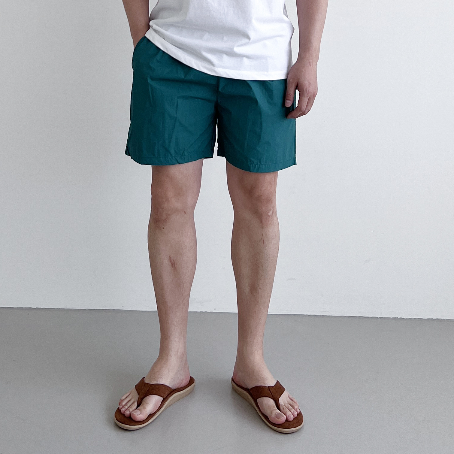 1+1 나일론반바지 남자바스락반바지 짧은 형광 3부 방수 커플 비치 숏팬츠 - 상세 이미지 3