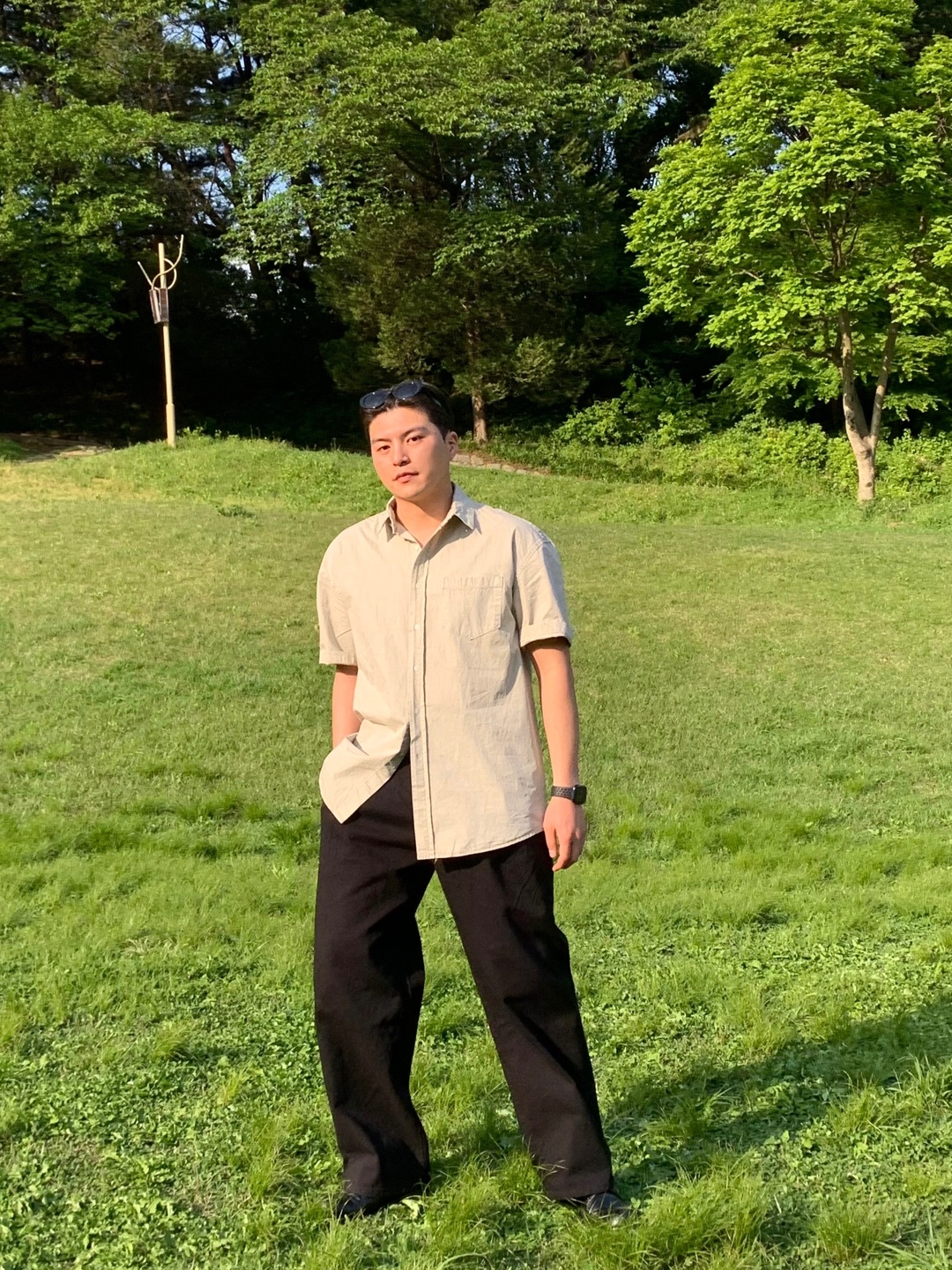 남자 피그먼트반팔셔츠 구김없는 단톤반팔셔츠 - 상세 이미지 5
