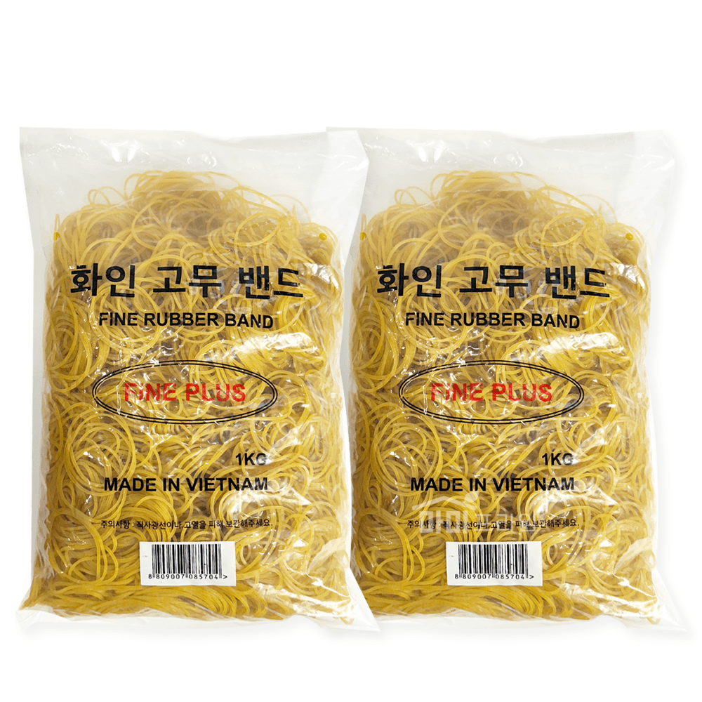 노란고무줄 노랑 고무밴드 대용량 1kg x 2봉 - 상품 이미지