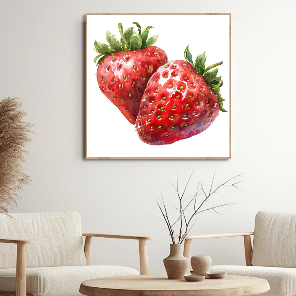신선한딸기 80cm x 80cm 무광골드 알루미늄액자 - 상세 이미지 4