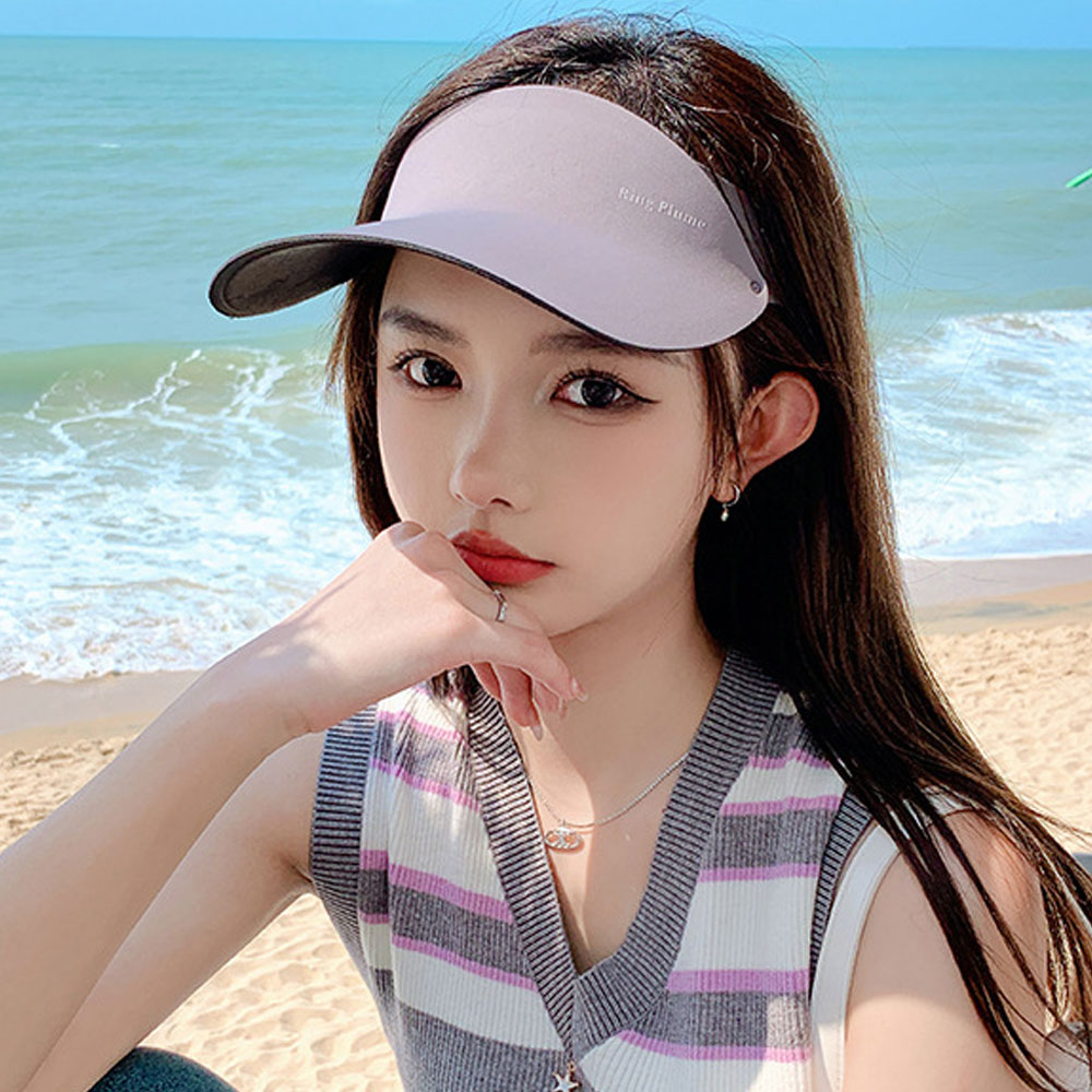 여성 썬캡모자 자외선차단 캐디 햇볕가리개 햇빛차단 썬바이저 창모자 이미지 6