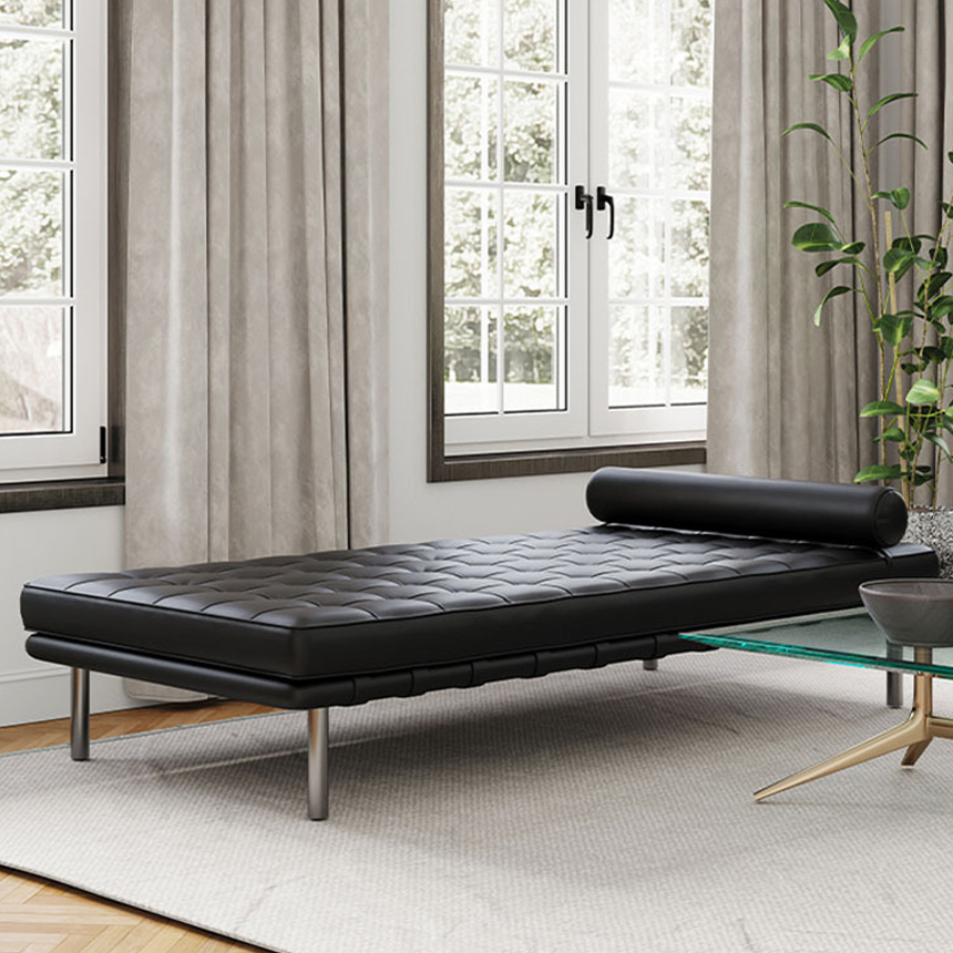 Knoll 놀 바르셀로나 데이베드 가죽 침대 베드 쇼파 - 상세 이미지 2