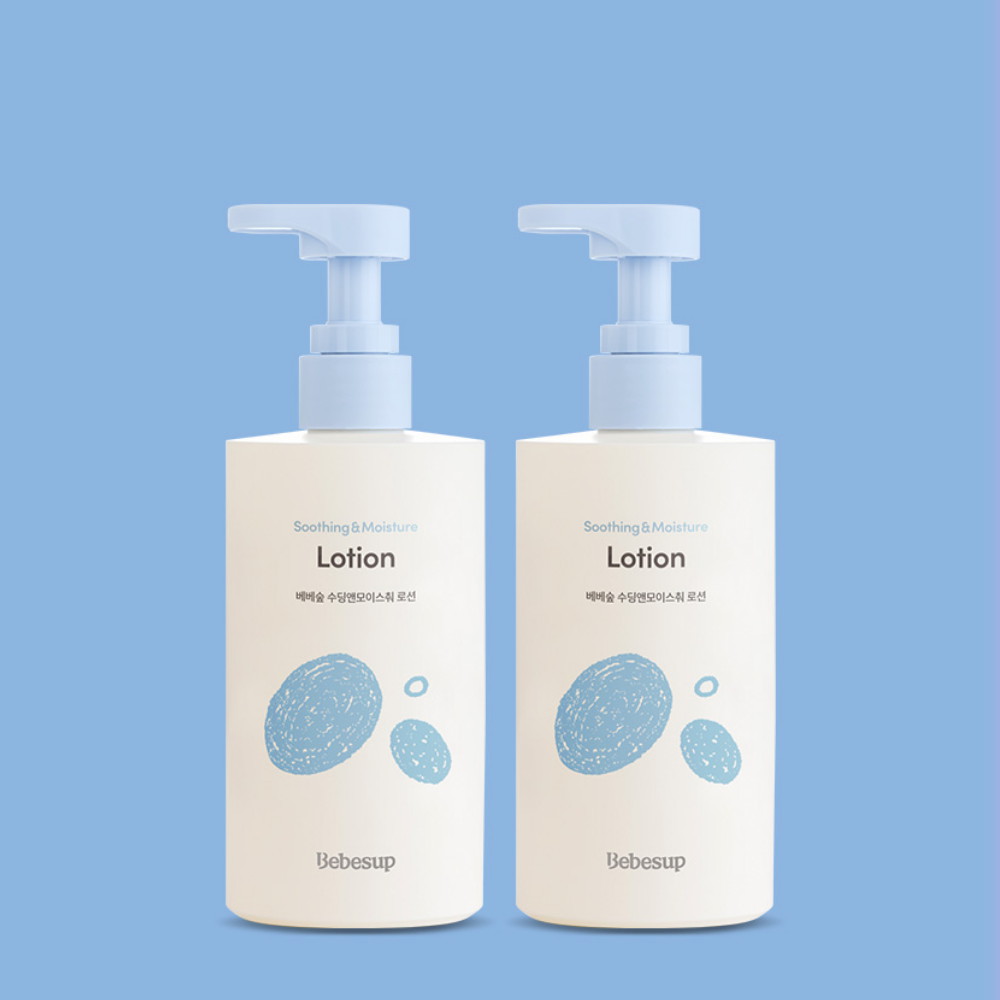베베숲 고보습 수딩앤모이스춰 아기로션 300ml 1+1 듀오 세트 신생아 유아 얼굴 진정