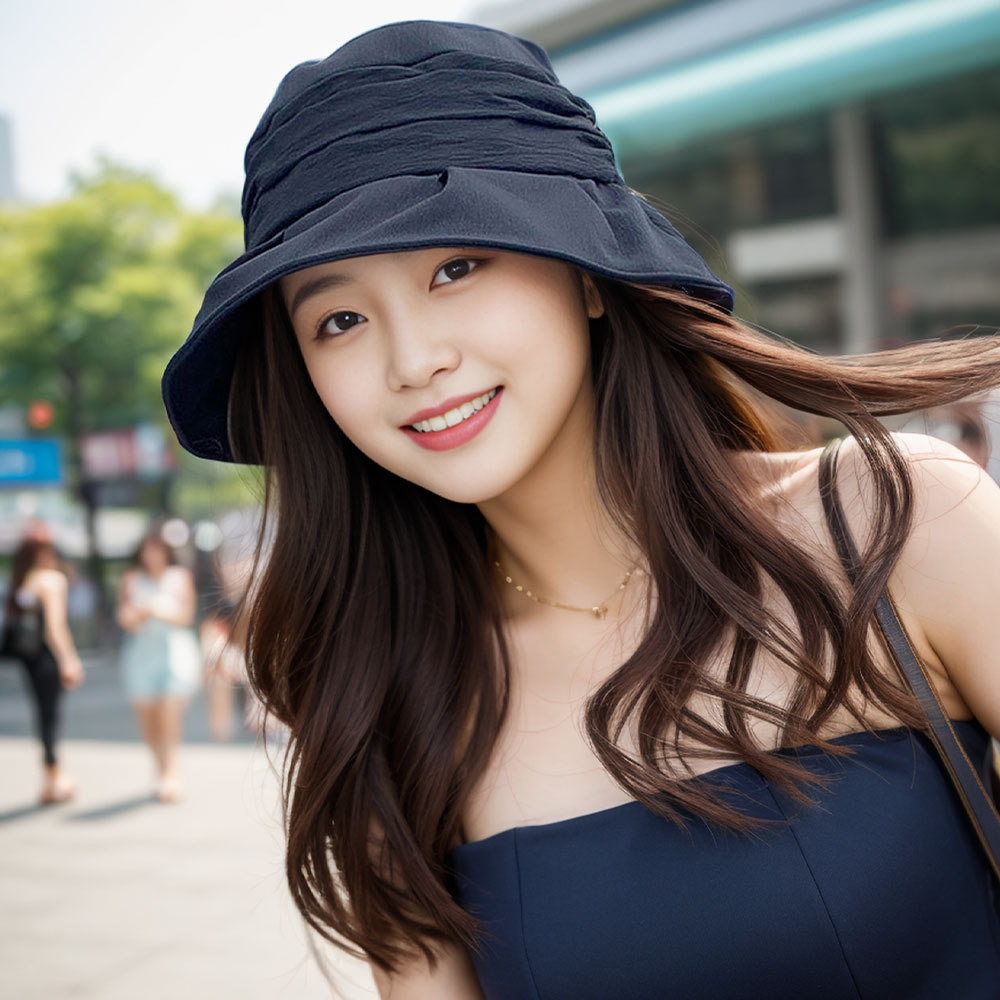 버킷햇 여름 여성 사파리 모자 휴양지 린넨 벙거지 - 상품 이미지