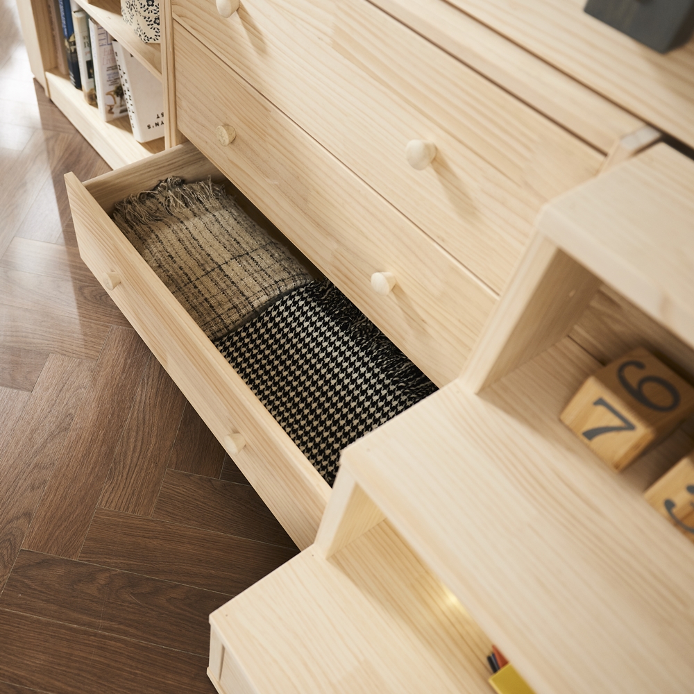 우드베 유아 낮은 벙커침대 벙커형 침대책상 일체형 세트