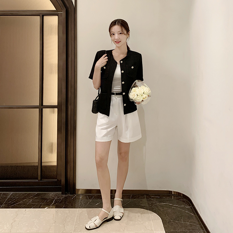 (S~L벨트세트) 벨트세트 핀턱 하프 버뮤다 팬츠 ps4835 - 상세 이미지 4