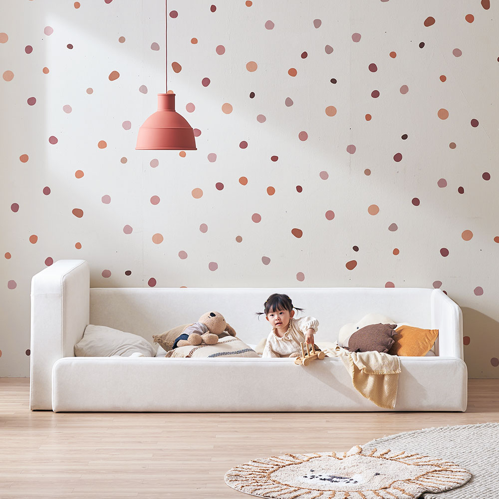 장인가구 하랑 E0 슬림헤드 패브릭 저상형 어린이 키즈 데이베드 낮은 아기침대 SS 기본