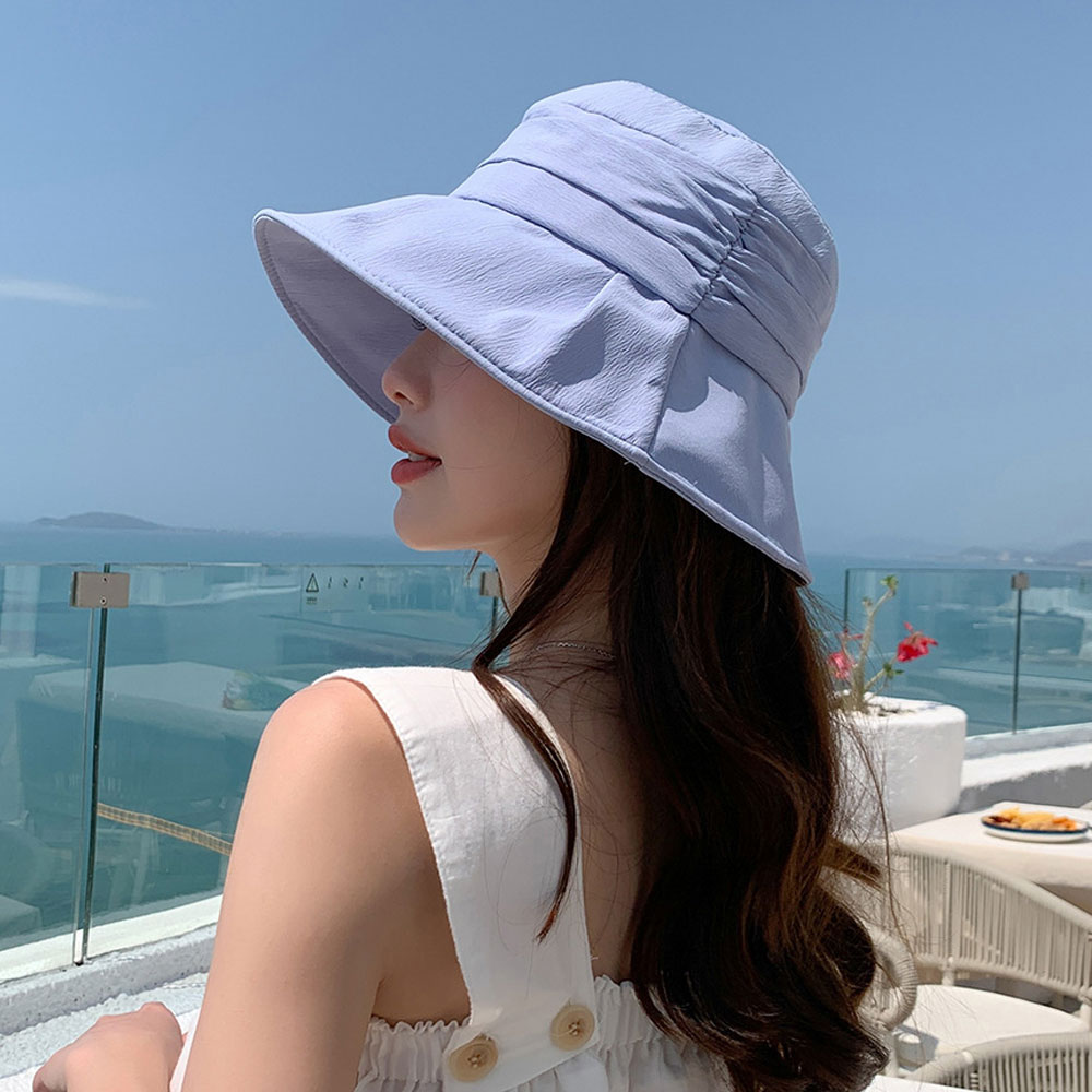 버킷햇 여름 여성 사파리 모자 휴양지 린넨 벙거지 - 상세 이미지 3