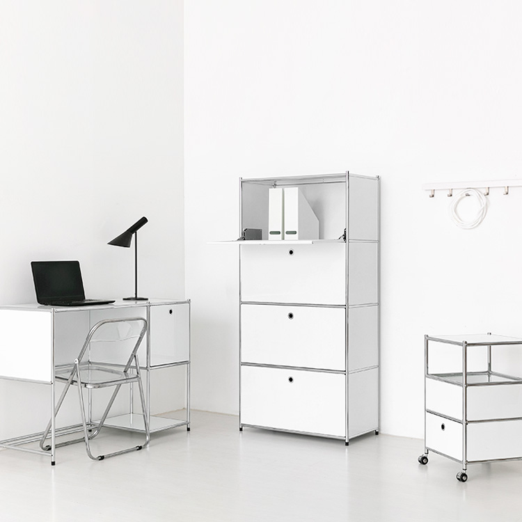 [4월 중순 입고예정] 모듈가구 심플리 4단 수납장 BC100 77x40x158, 4단, 퓨어화이트 2157.2667