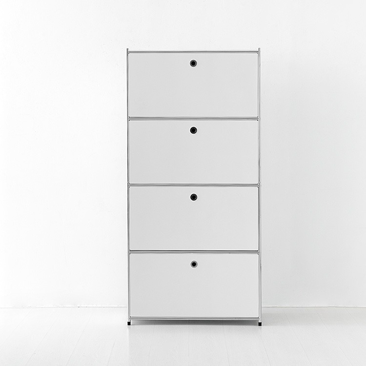 [4월 중순 입고예정] 모듈가구 심플리 4단 수납장 BC100 77x40x158, 4단, 퓨어화이트 2157.2667