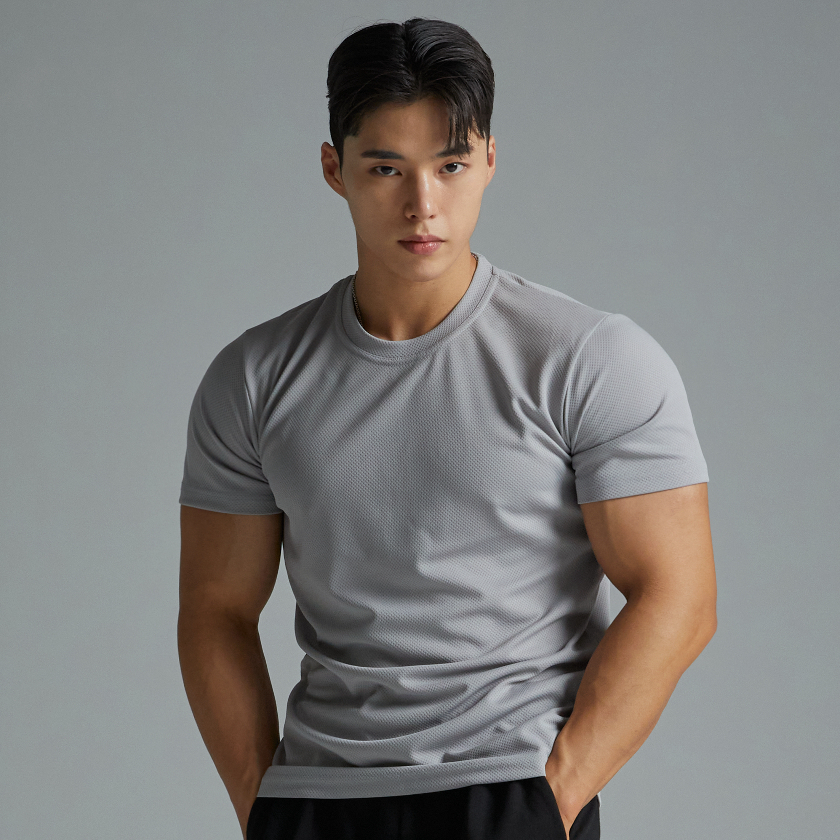 무지 드라이 기능성 쿨링플러스 쿨론 반팔 티셔츠 이미지 4